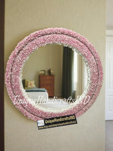 Elegant Rose Quartz Wall Mirror – Gemstone Mirror Frame, Handmade Crystal Decor, Unique Wall Mirror for Living Room or Bedroom Decor Unique Handicrafts IND